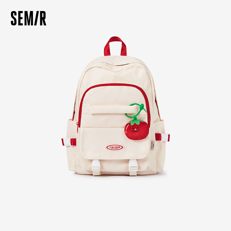 森马女美式复古可爱初中生双肩包 森马箱包双肩背包