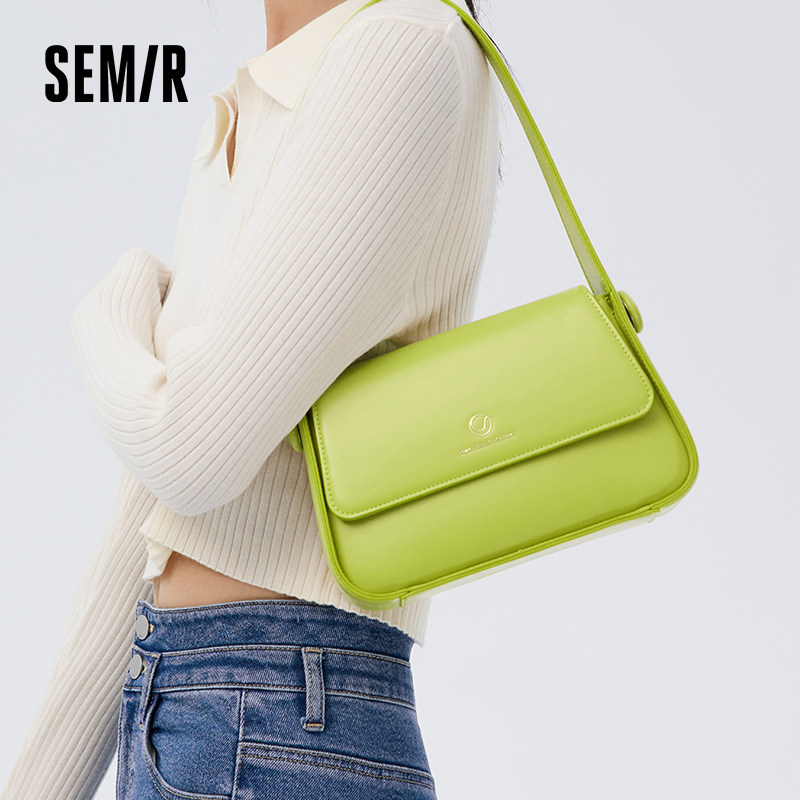 森马2023新款小众原创网球感马鞍包 森马箱包女士包袋