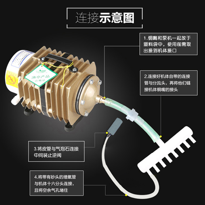 森森小型冲氧泵卖鱼增氧机鱼缸养鱼氧气泵大功率打氧机鱼池充氧泵 - 图1