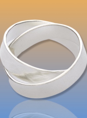 EnSage Cross Band Ring 925银交叉双环戒指