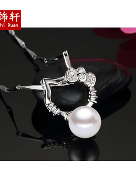 925纯银项链kt猫kittykitty吊坠