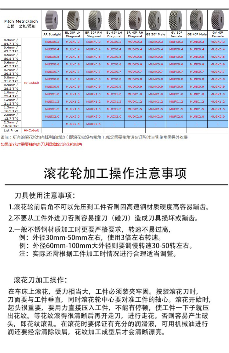 进口车床用直纹滚花刀20X10X6齿距0.2-3.0mm压花轮20*8*6铜铝钢用 - 图3