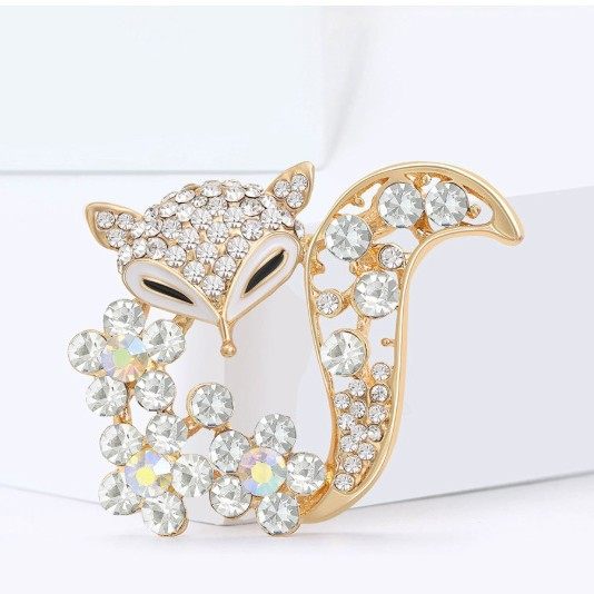 欧美时尚精致合金水钻胸针创意狐狸造型胸针百搭服饰配饰胸花配饰,淘宝优惠券,粉丝福利购,淘宝优惠卷