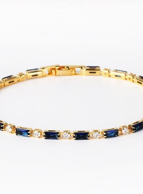 欧美跨境速卖通紫色简约轻奢手饰网球锆石手链女气质百搭批发