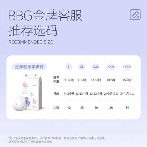 2提BBG丝薄拉拉裤白天专用轻薄透气婴儿日用干爽透气尿不湿学步裤 - 图1