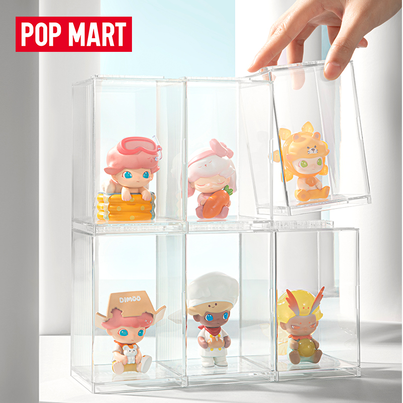 预售POPMART 泡泡玛特娃娃手办展示盒盲盒玩具手办透明防尘收纳盒 - 图1