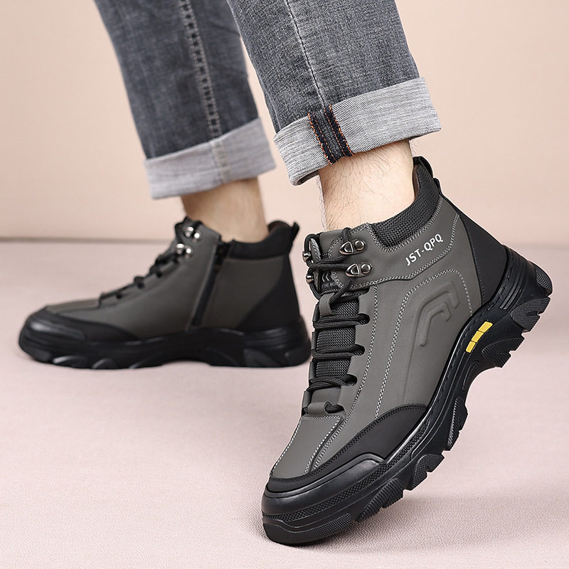 冬款奥古斯都男士高帮皮鞋男休闲手工上线系带加绒保暖棉鞋男鞋,淘宝优惠券,粉丝福利购,淘宝优惠卷