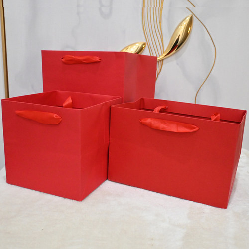 长48大红色婚庆袋子公司开业典礼元旦送礼红色袋子龙年春节喜糖袋 - 图2