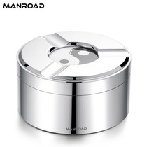 Stainless steel advanced sense ashtrays with cover high-end atmosphere upper class office home living room anti-fly ash custom