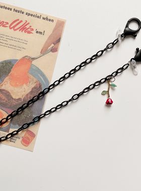 口罩链黑色亚克力细链装饰眼镜链