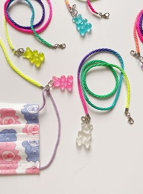 简约防丢小熊吊坠百搭时尚挂绳