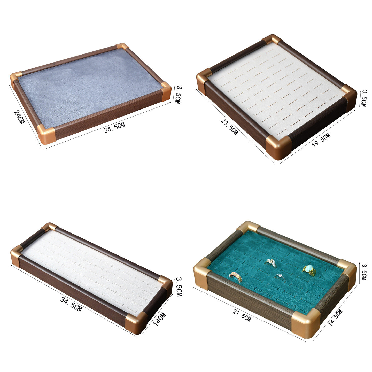 胡桃纹首饰托盘戒指收纳盒柜台手镯陈列道具护角框高档珠宝看货盘,淘宝优惠券,粉丝福利购,淘宝优惠卷