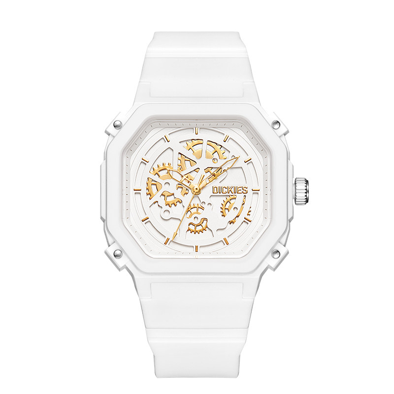 dickies旗舰店情侣款白色复古手表 dickies手表欧美腕表