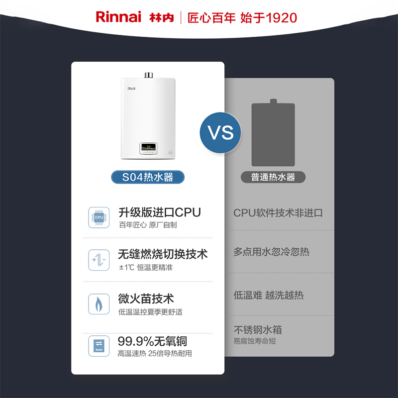 Rinnai/林内 JSQ31-S04燃气热水器恒温天然气13/16升官方旗舰-图0