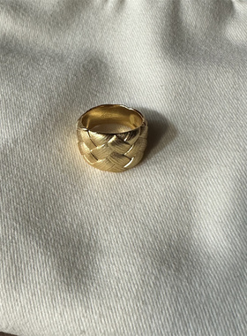 925银编织拉丝工艺饱满地雷戒指