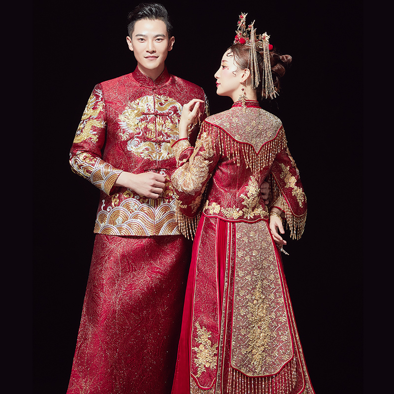 秀禾服新娘2019新款结婚古装大婚纱 人生大事旗袍