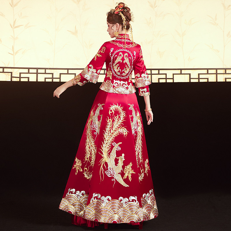 秀禾服新娘2021新款中式结婚敬酒服 人生大事旗袍