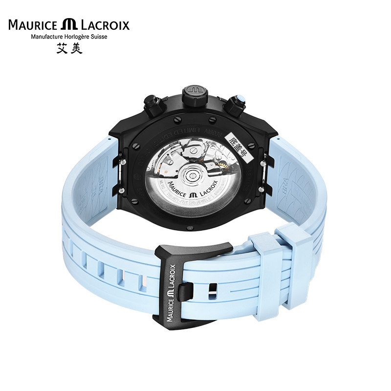 【新品】Maurice Lacroix艾美瑞士橡胶皮带限量全自动机械手表男