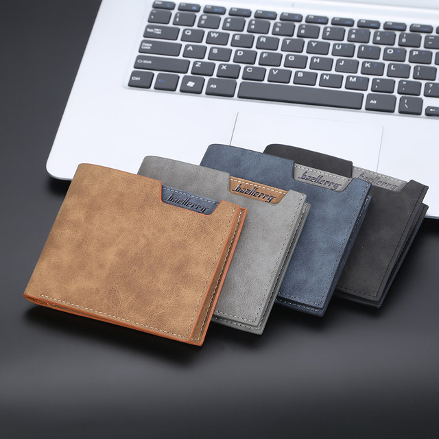 New wallet Men's short leisure retro student simple soft leather clip multi -card position fashion youth money clip Han Chao