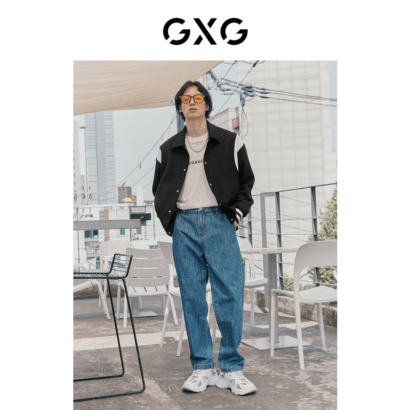 GXG男全羊毛夹克外套精致立体刺绣春季复古系列10D1210935GYS-图0