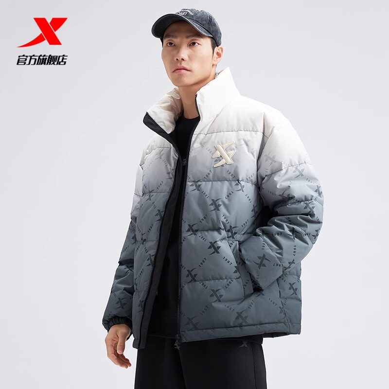 特步羽绒服男秋冬新款保暖外套加厚男棉服夹克上衣品牌羽绒服大全
