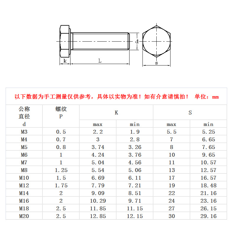 【M6M8M10M12】黄铜外六角螺丝 黄铜外6角螺杆铜外六角螺栓标准件