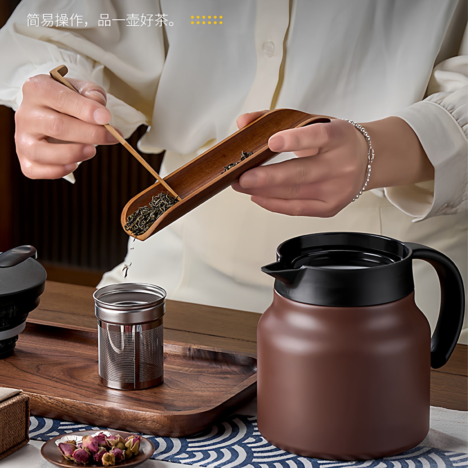 老白茶陶瓷焖茶壶家用办公室焖泡壶茶水分离带茶盘泡茶壶,淘宝优惠券,粉丝福利购,淘宝优惠卷