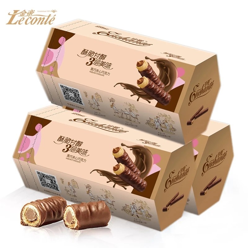 金帝珍爱黑巧白兰地风味榛仁夹心巧克力棒威化蛋卷休闲年货零食,淘宝优惠券,粉丝福利购,淘宝优惠卷