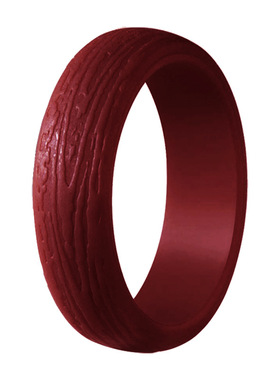 树皮纹硅胶戒指女式 10色组自然简约个性戒指运动首饰女士戒指