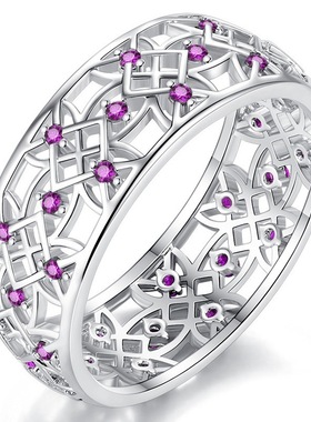 健杰wish欧美跨境创业微镶锆石戒指 精美的镂空花朵情侣戒指批发