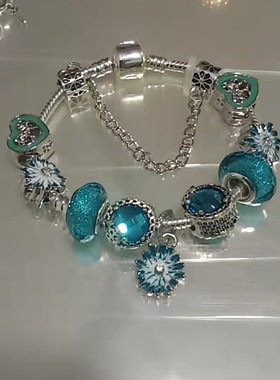 镀银925 跨境直供 欧洲魅力DIY饰品 精美女士手链礼物 工厂批发