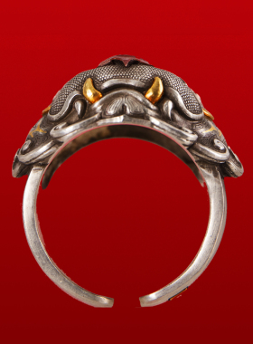 伏尔甘工兮吴树国寅虎纯银戒指