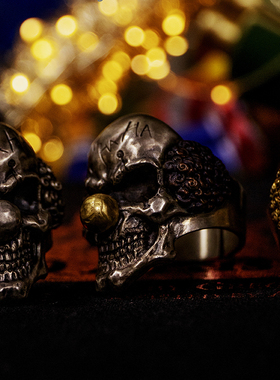 伏尔甘小丑925纯银嘻哈夸张骷髅