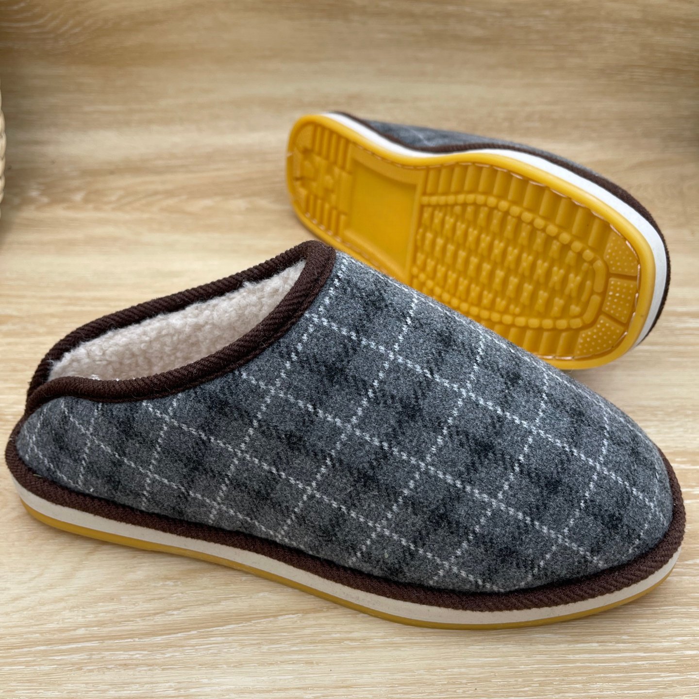 秋冬格子包头棉拖鞋情侣居家防滑女保暖鞋加绒加厚男士轻便懒人拖,淘宝优惠券,粉丝福利购,淘宝优惠卷