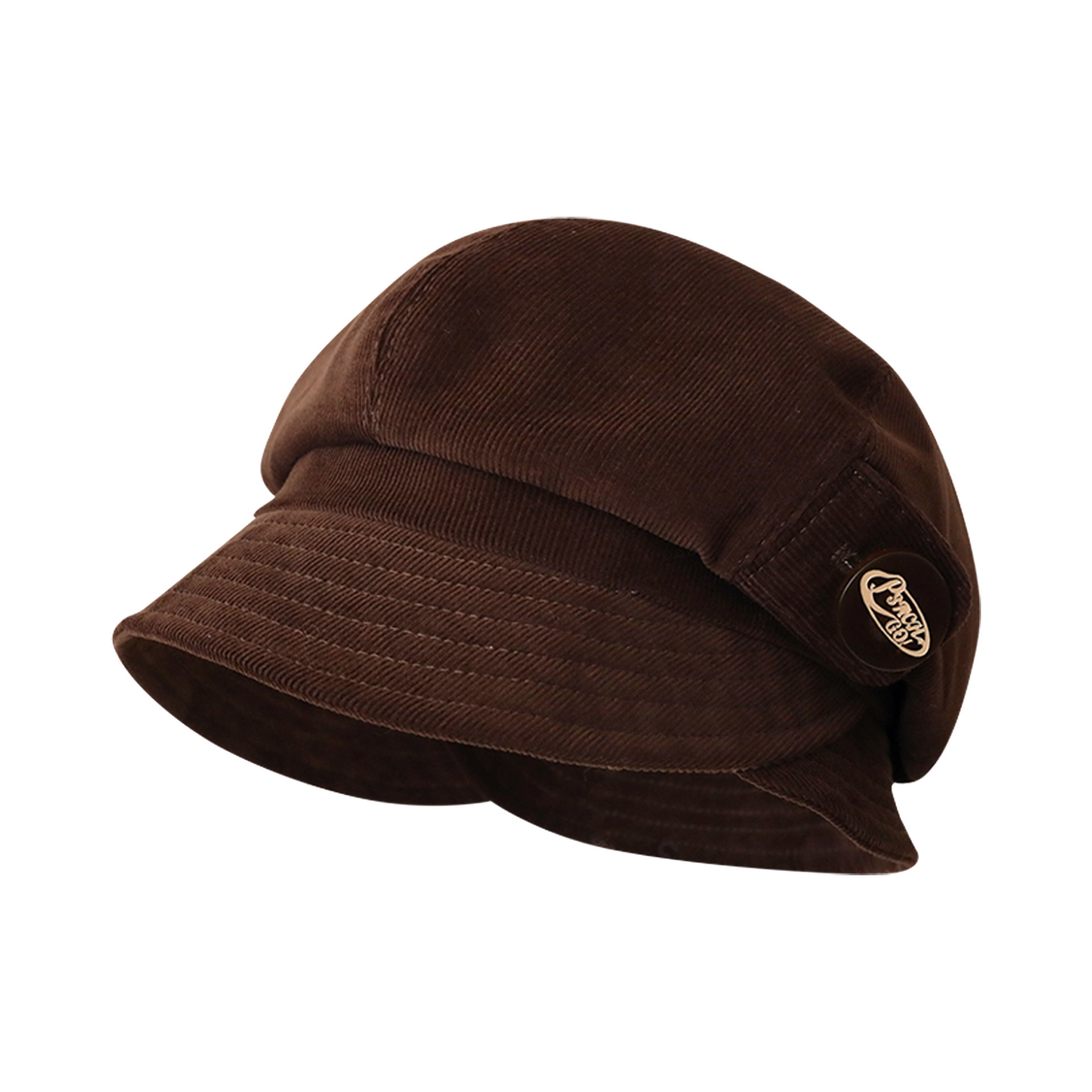 2025秋冬日系渔夫帽咖啡色灯芯绒复古气质报童帽小众高级感盆帽女,淘宝优惠券,粉丝福利购,淘宝优惠卷