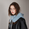 Fashionable blue scarf all-in-one ear protection Korean style premium