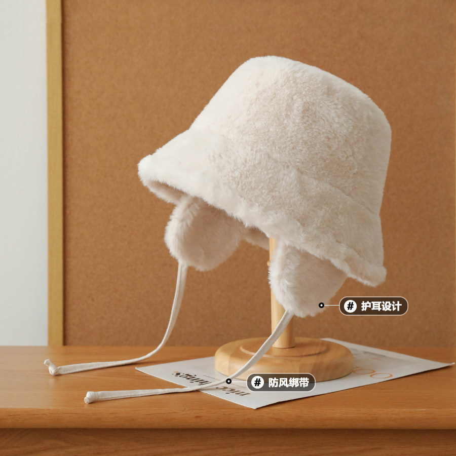 毛绒护耳渔夫帽女生冬天防风骑车帽子厚款毛茸茸保暖盆帽雷锋帽男,淘宝优惠券,粉丝福利购,淘宝优惠卷