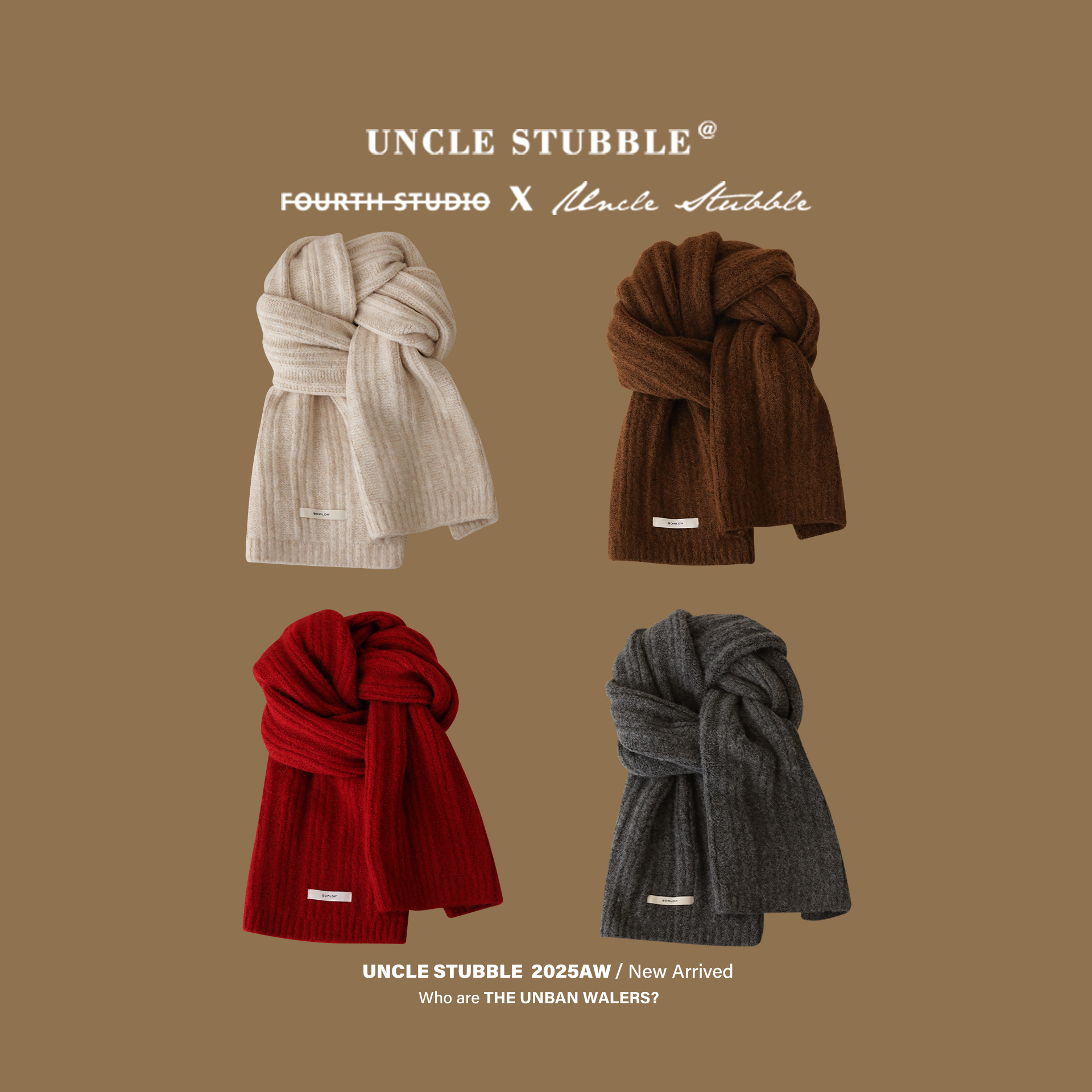 酒红色显白围巾复古加厚学院风针织毛线秋冬季搭配氛围感女生围脖 - 图2