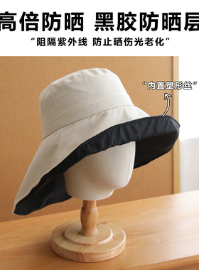 超大帽檐脸部颈部防晒帽子女生