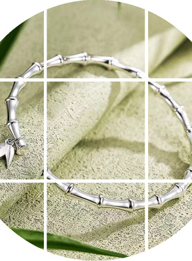 节节高升竹节足银9999纯银手镯女