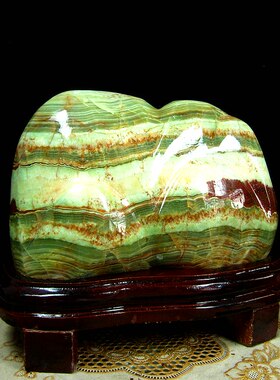 玉石天然原石摆件客厅中式装饰奇石工艺品茶几电视柜乔迁摆件