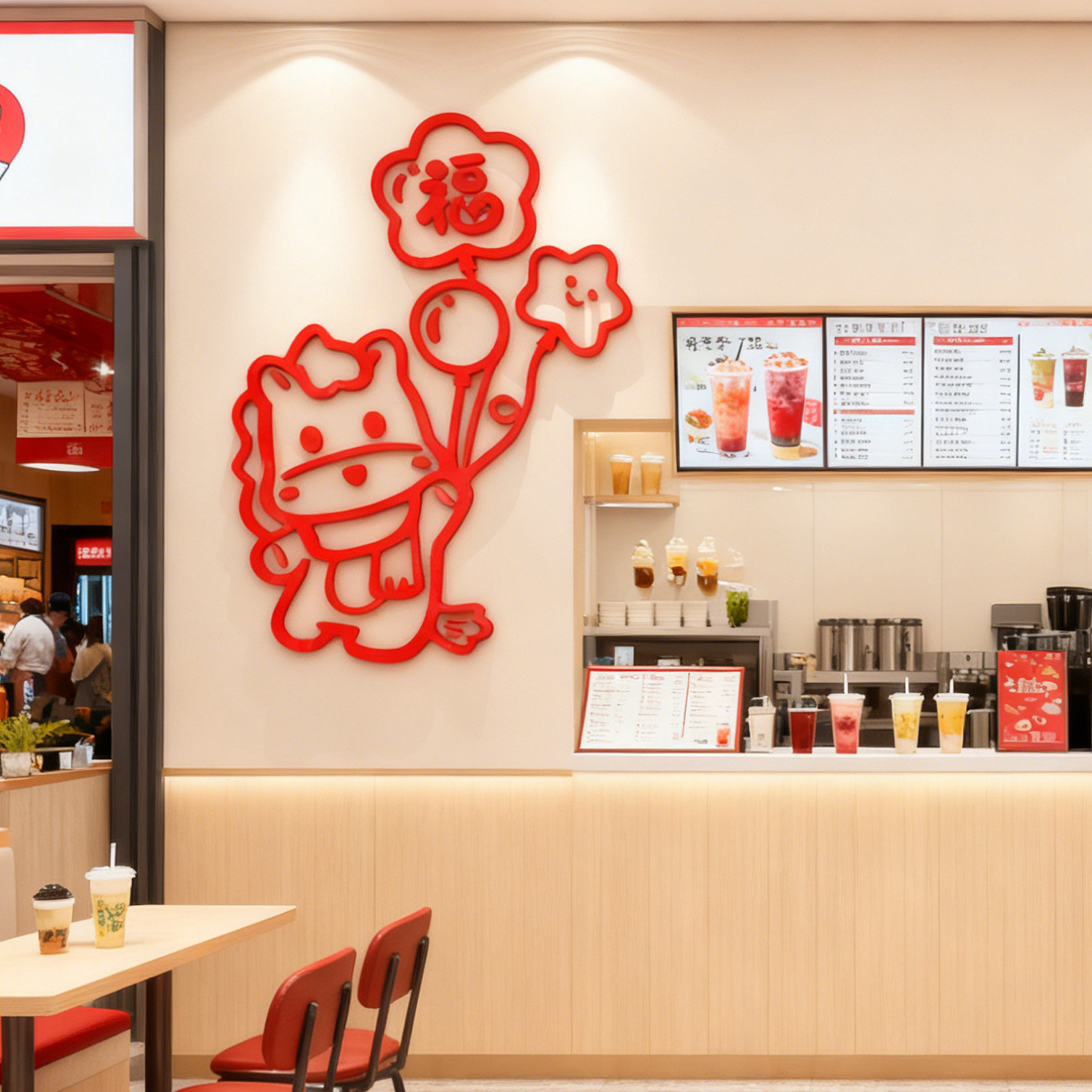 2026春节商铺场墙面装饰奶茶店面布置成品贴画新年快乐主题打卡墙,淘宝优惠券,粉丝福利购,淘宝优惠卷