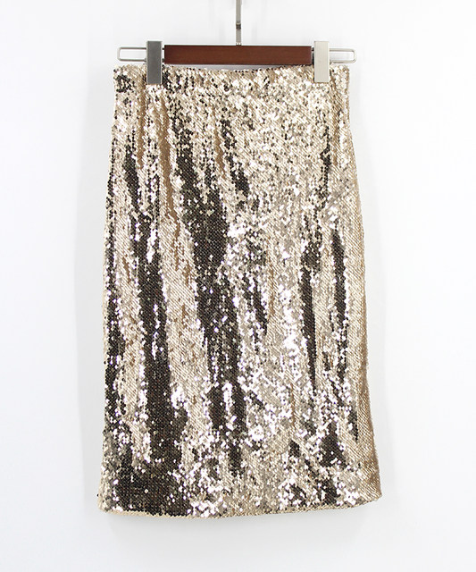 Summer new European and American style sequined stage hip skirt