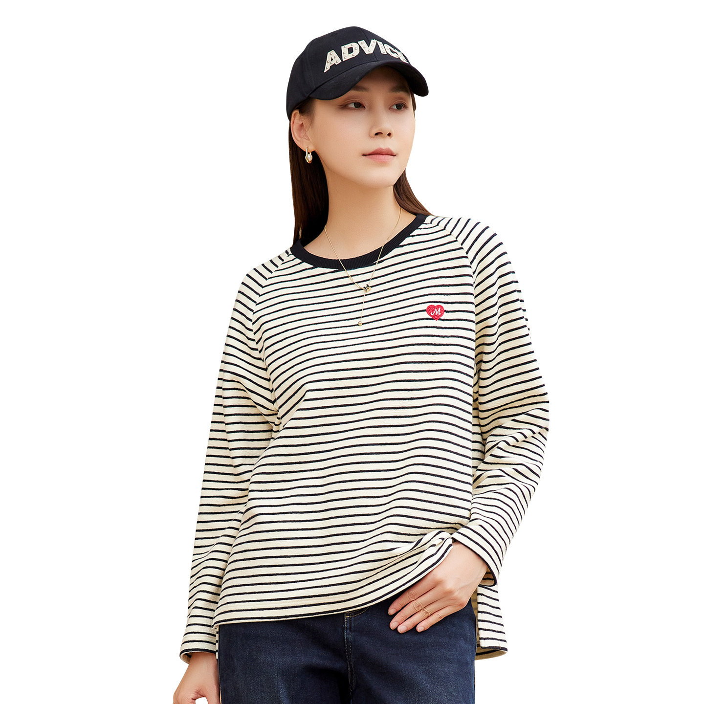 长袖T恤女梦之屋2025秋冬新款圆领条纹休闲宽松大码打底衫Z29129,淘宝优惠券,粉丝福利购,淘宝优惠卷