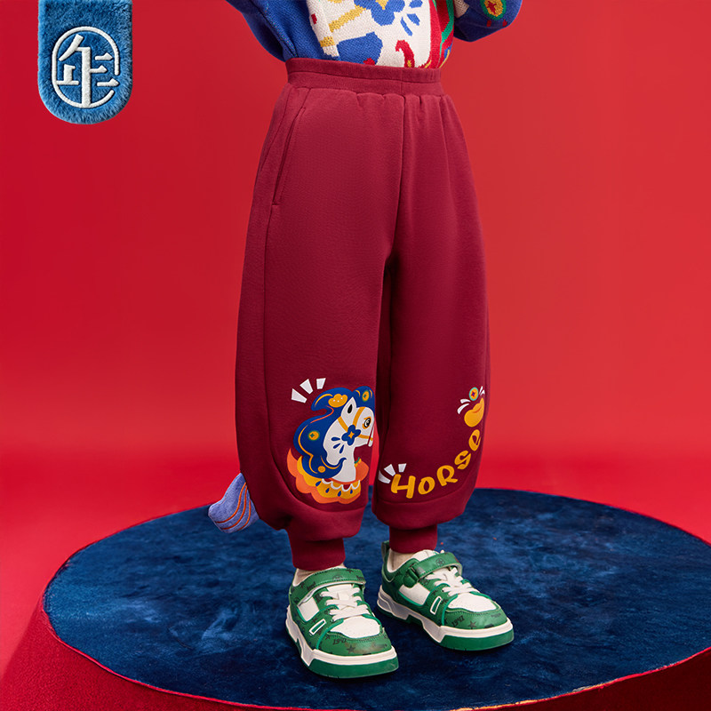 年衣童装加绒长裤冬季新款女童休闲裤新中式国风加厚保暖裤子卫裤,淘宝优惠券,粉丝福利购,淘宝优惠卷