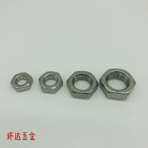 不锈钢薄型细牙螺母GB54气缸螺帽M10M12M14M16M18M20*1X1.25X1.5 - 图2
