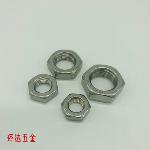 不锈钢薄型细牙螺母GB54气缸螺帽M10M12M14M16M18M20*1X1.25X1.5 - 图0