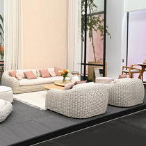 Outdoor Sofa Waterproof Sunscreen Furniture Open-air Countryside Folk accommodation Villa Courtyard Garden Terrace Casual Rattan