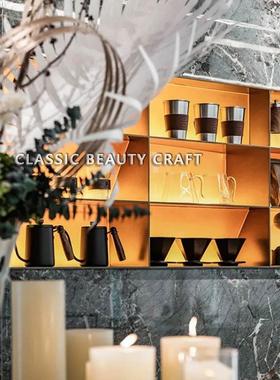 样板间厨房软装摆件咖啡厅饰品售楼处水吧柜子咖啡主题搭配套装