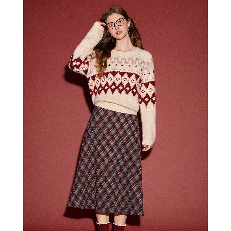 【所有女生的衣橱直播间]betu格子外套+仿牛角扣外套+毛衣+半身裙,淘宝优惠券,粉丝福利购,淘宝优惠卷